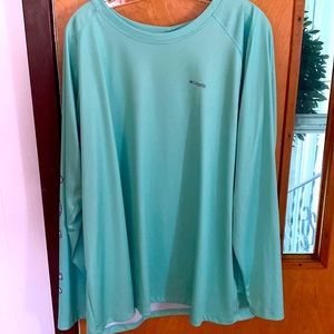 Womens Columbia PFG terminal tackle mint green long sleeve tee
